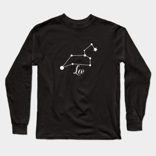 Leo Zodiac Constellation in White Long Sleeve T-Shirt